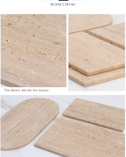 Nordic Light Luxury Natural Marble Tray for Bathroom, Vanity, and Table Décor