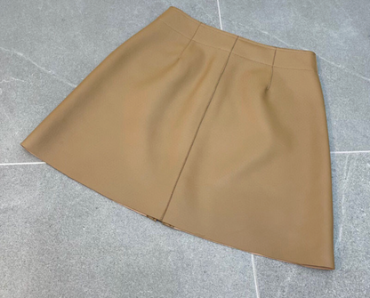 Korean Style Leather A-Line High Waisted With Heart Pockets