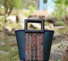 Retro Woven Women’s Rattan Straw Handbag with Wooden Handle