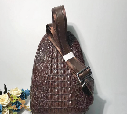 Genuine Crocodile Leather Chest Bag Sling Crossbody