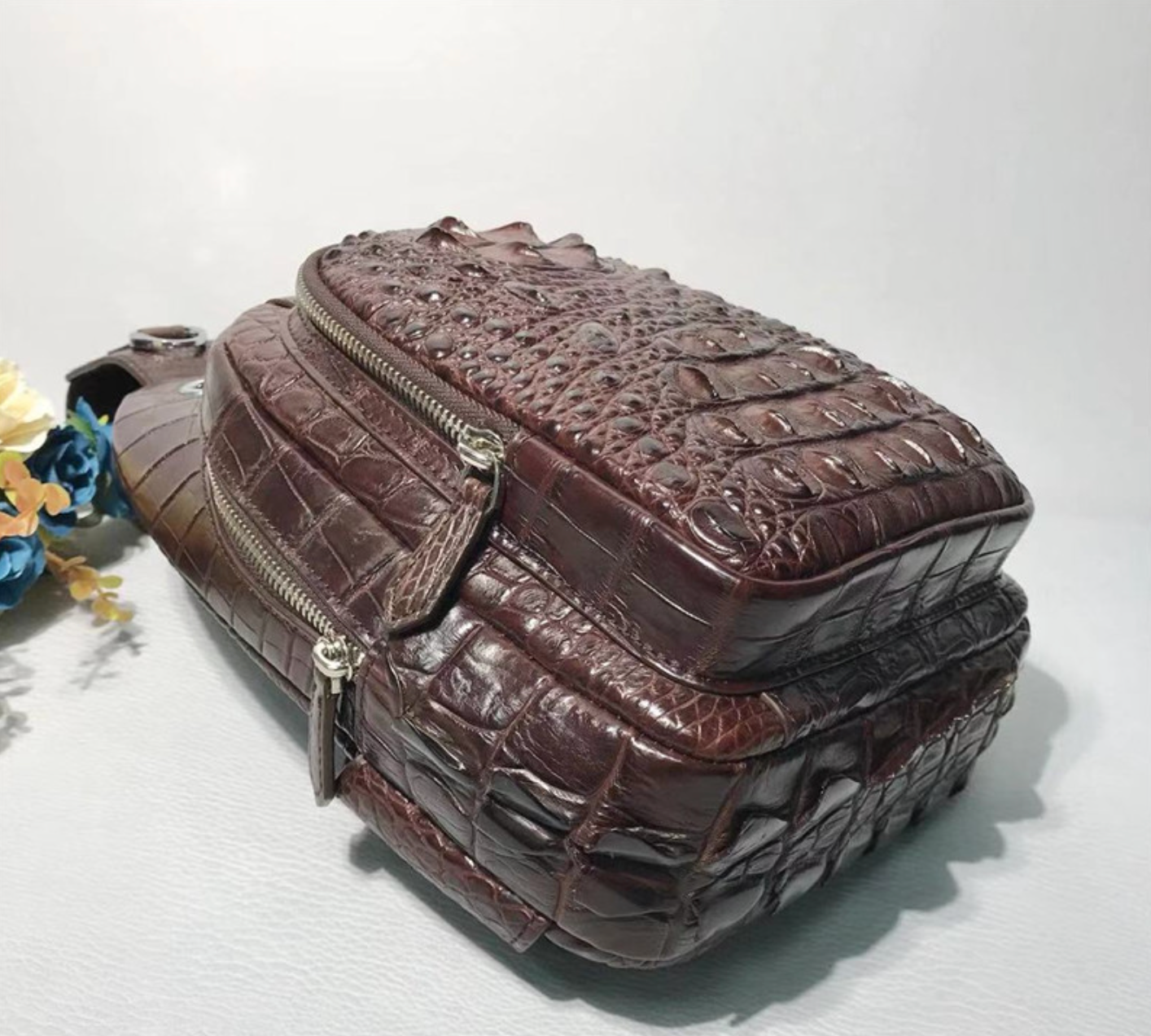 Genuine Crocodile Leather Chest Bag Sling Crossbody