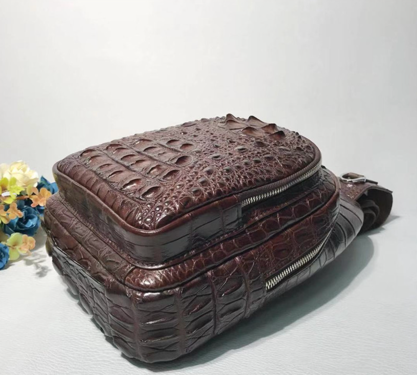 Genuine Crocodile Leather Chest Bag Sling Crossbody