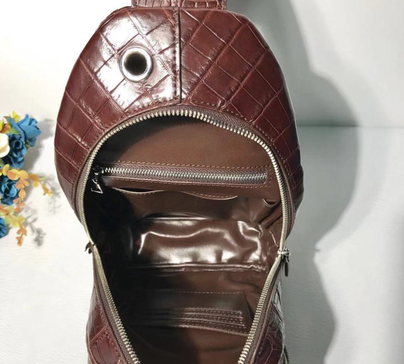 Genuine Crocodile Leather Chest Bag Sling Crossbody