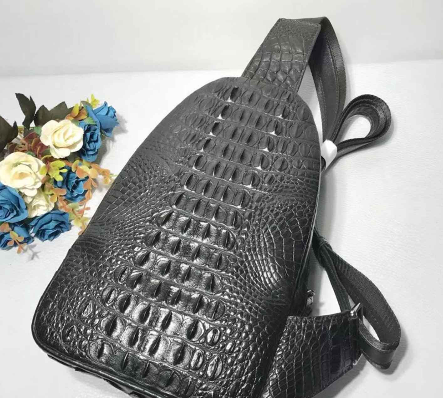 Genuine Crocodile Leather Chest Bag Sling Crossbody