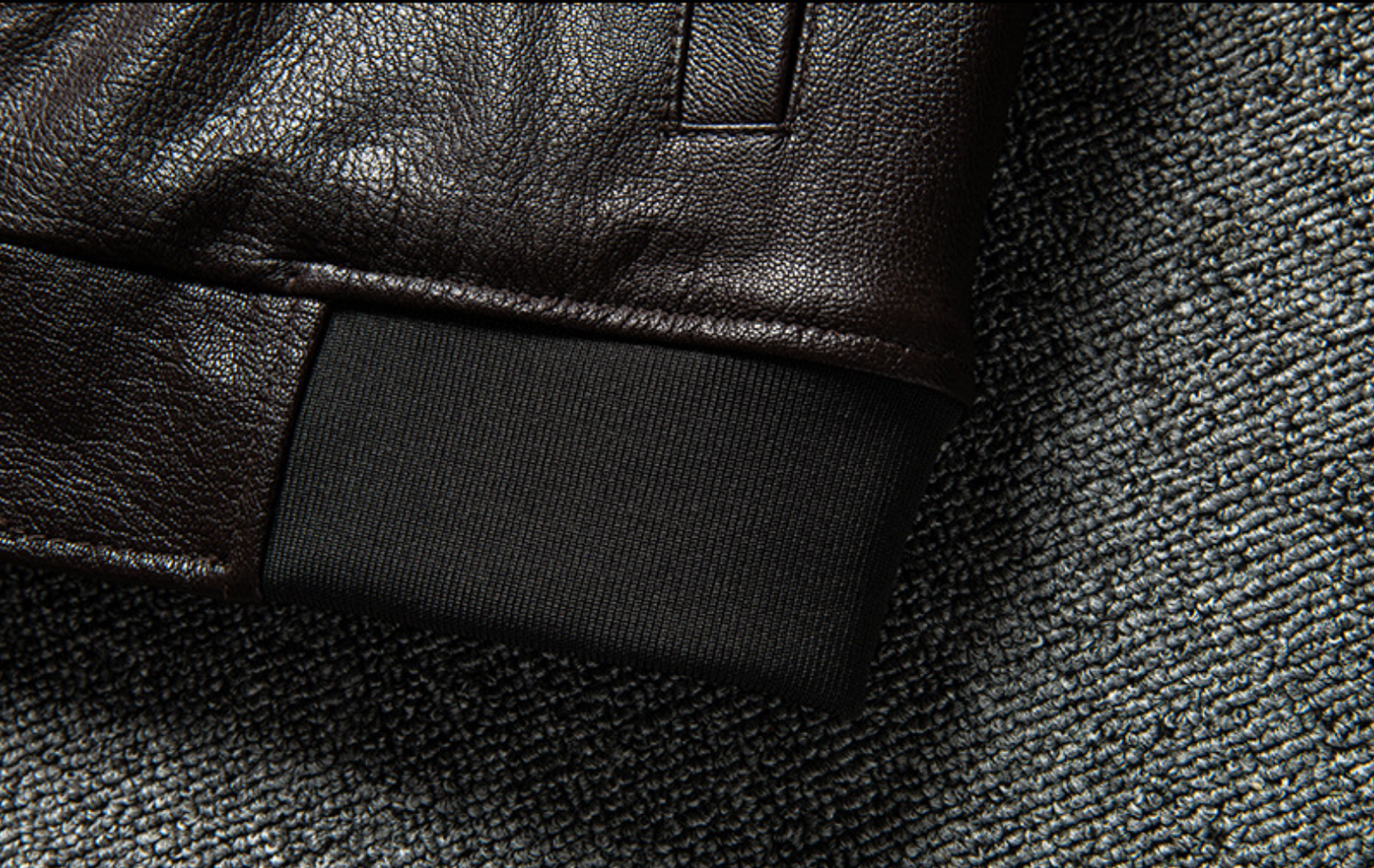 Men Hooded Goatskin Leather Bomber Baseball Jacket