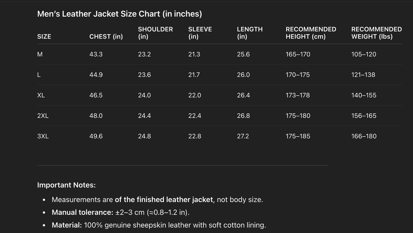 Men’s Oversized Leather Pilot Jacket Black & Brown Biker Style