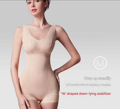 Seamless Lace Body Shaper Bodysuit with Bra and Hip Lift