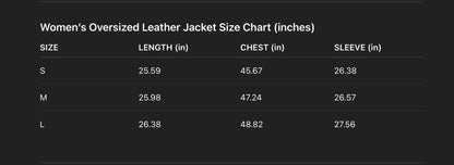 Oversized Black Leather Bomber Jacket Women