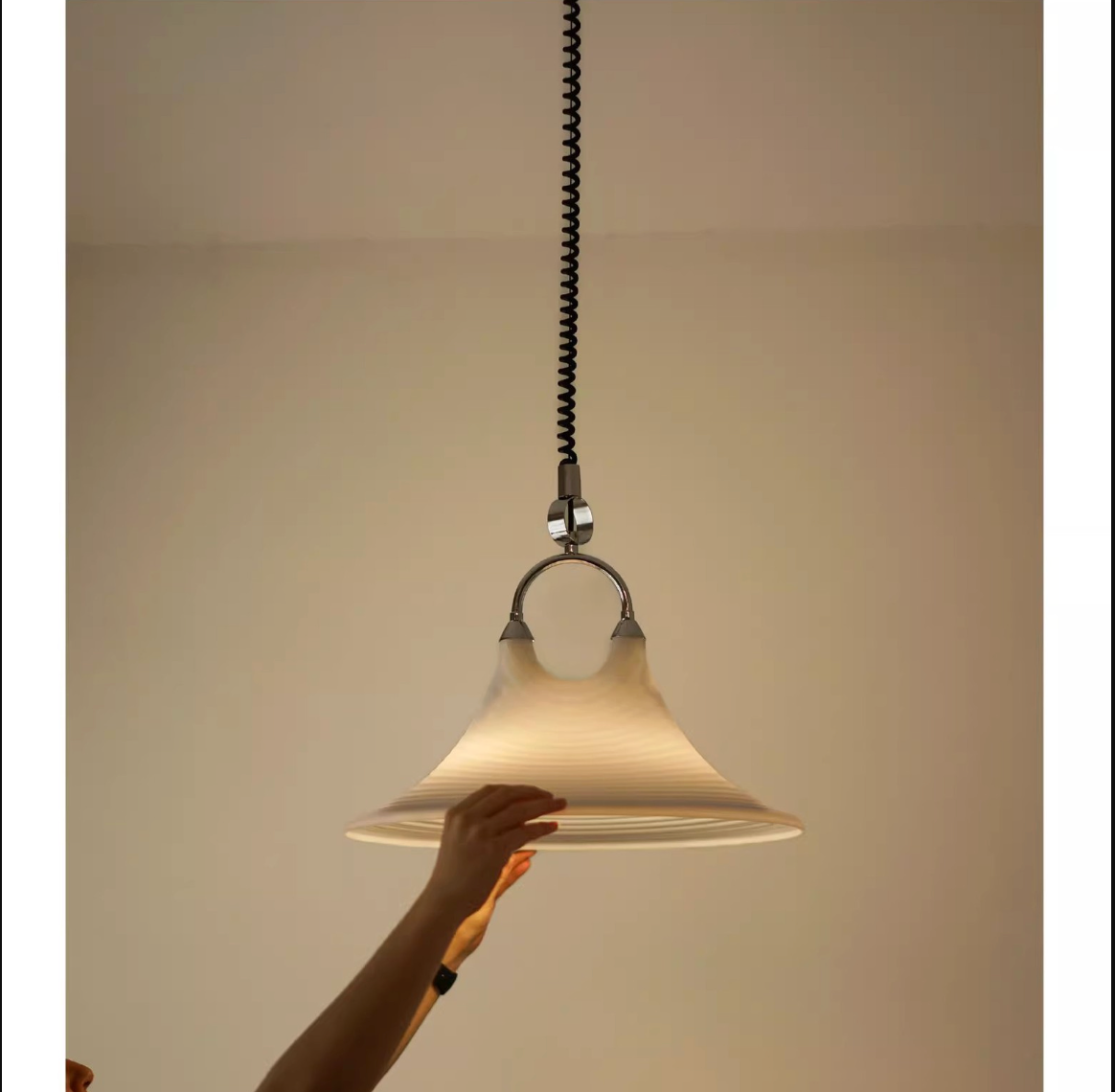 Retro Horn Pendant Light Adjustable Plexiglass Ceiling Chandelier