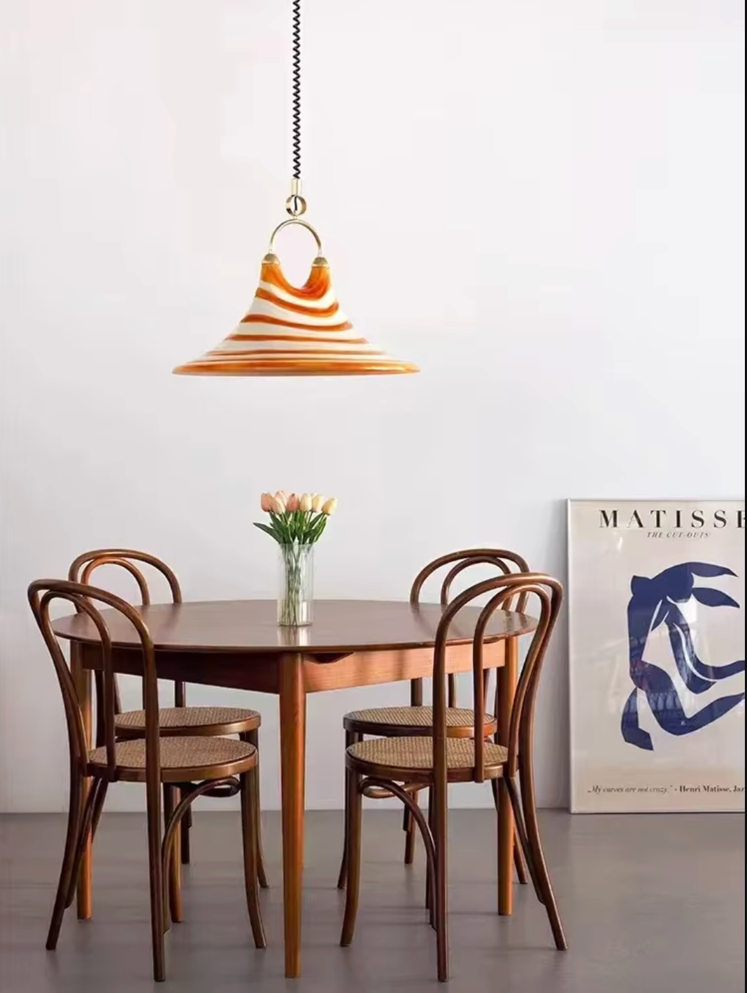 Retro Horn Pendant Light Adjustable Plexiglass Ceiling Chandelier