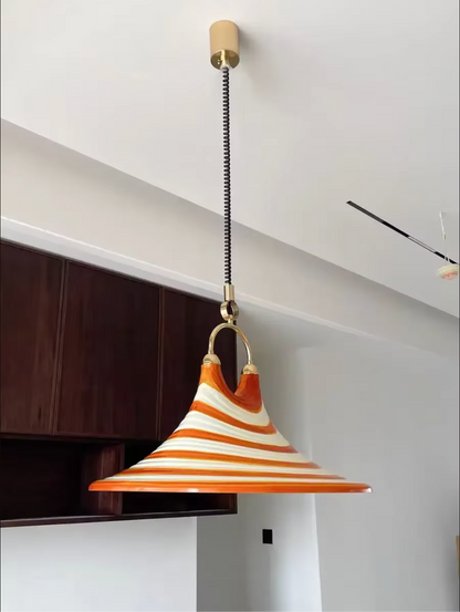 Retro Horn Pendant Light Adjustable Plexiglass Ceiling Chandelier