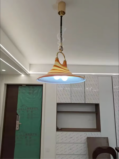 Retro Horn Pendant Light Adjustable Plexiglass Ceiling Chandelier