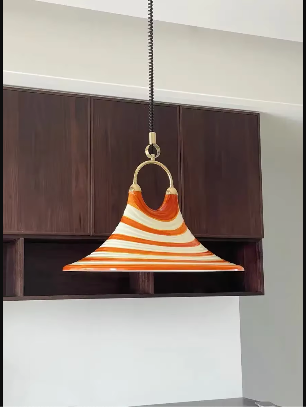 Retro Horn Pendant Light Adjustable Plexiglass Ceiling Chandelier