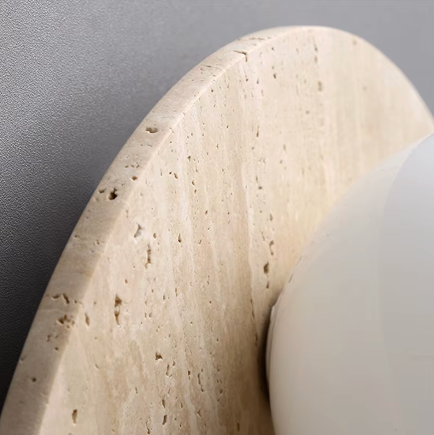 Yellow Travertine Wall Lamp Modern Wabi-Sabi Stone Sconce