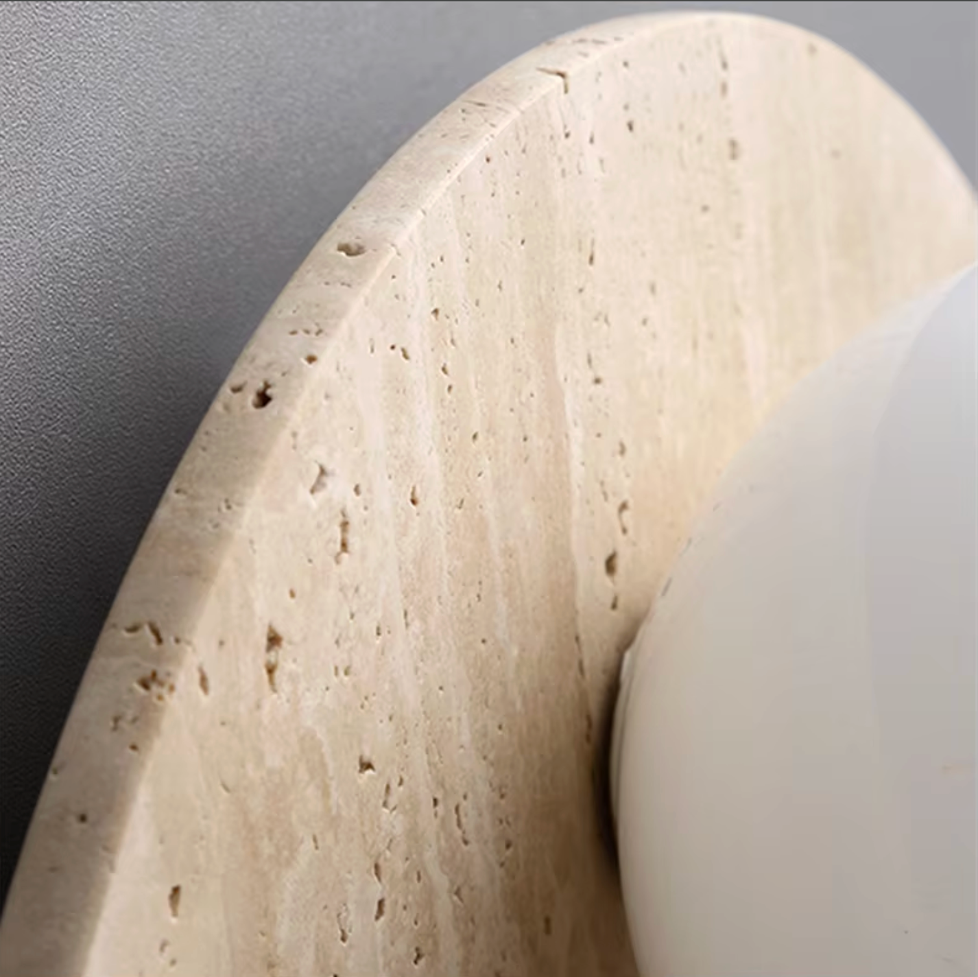 Yellow Travertine Wall Lamp Modern Wabi-Sabi Stone Sconce