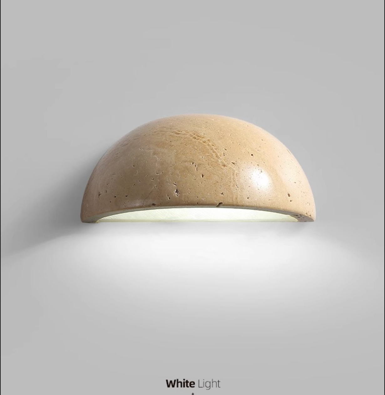 Yellow Travertine Semi Circular Wall Lamp Natural Stone