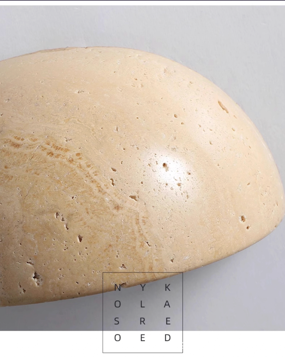 Yellow Travertine Semi Circular Wall Lamp Natural Stone