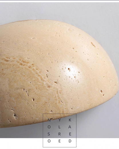Yellow Travertine Semi Circular Wall Lamp Natural Stone