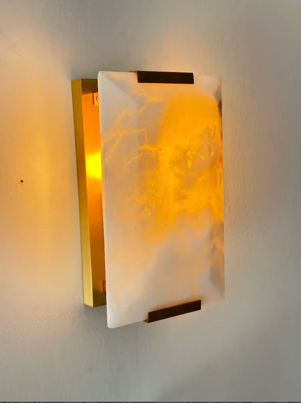 Modern Marble and Copper Wall Lamp Indoor Wall Sconce
