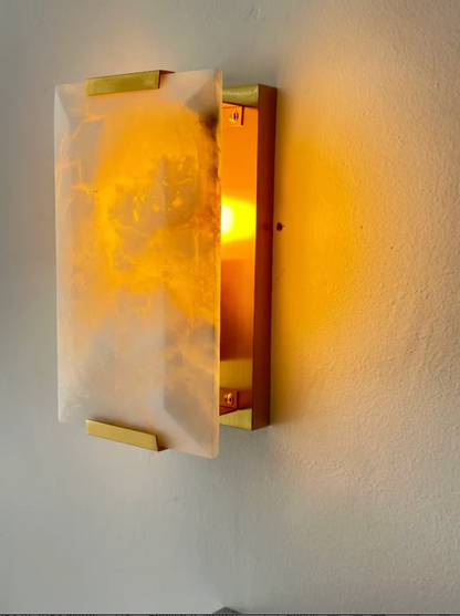 Modern Marble and Copper Wall Lamp Indoor Wall Sconce