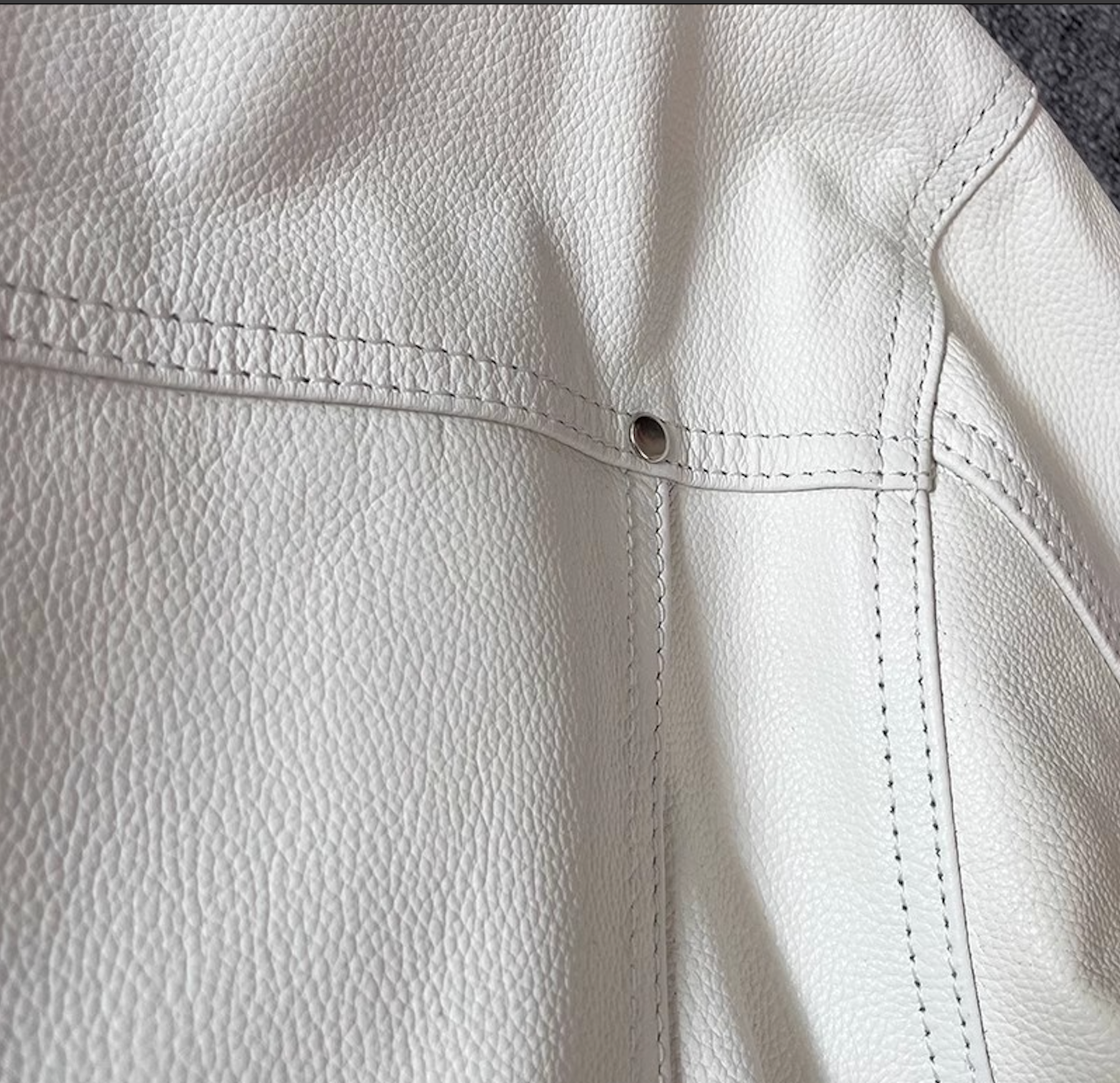 White Genuine Leather Causal Jacket for Men Retro Lapel