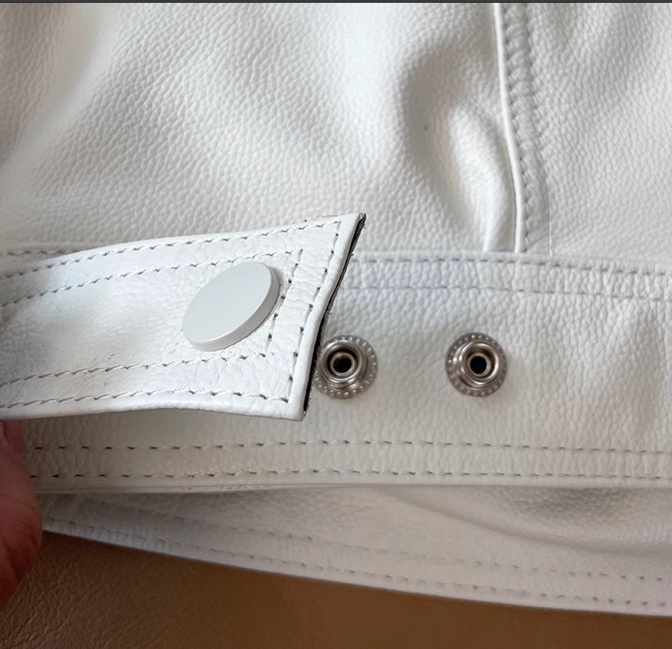 White Genuine Leather Causal Jacket for Men Retro Lapel