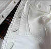 White Genuine Leather Causal Jacket for Men Retro Lapel