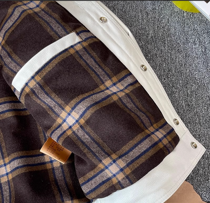 White Genuine Leather Causal Jacket for Men Retro Lapel