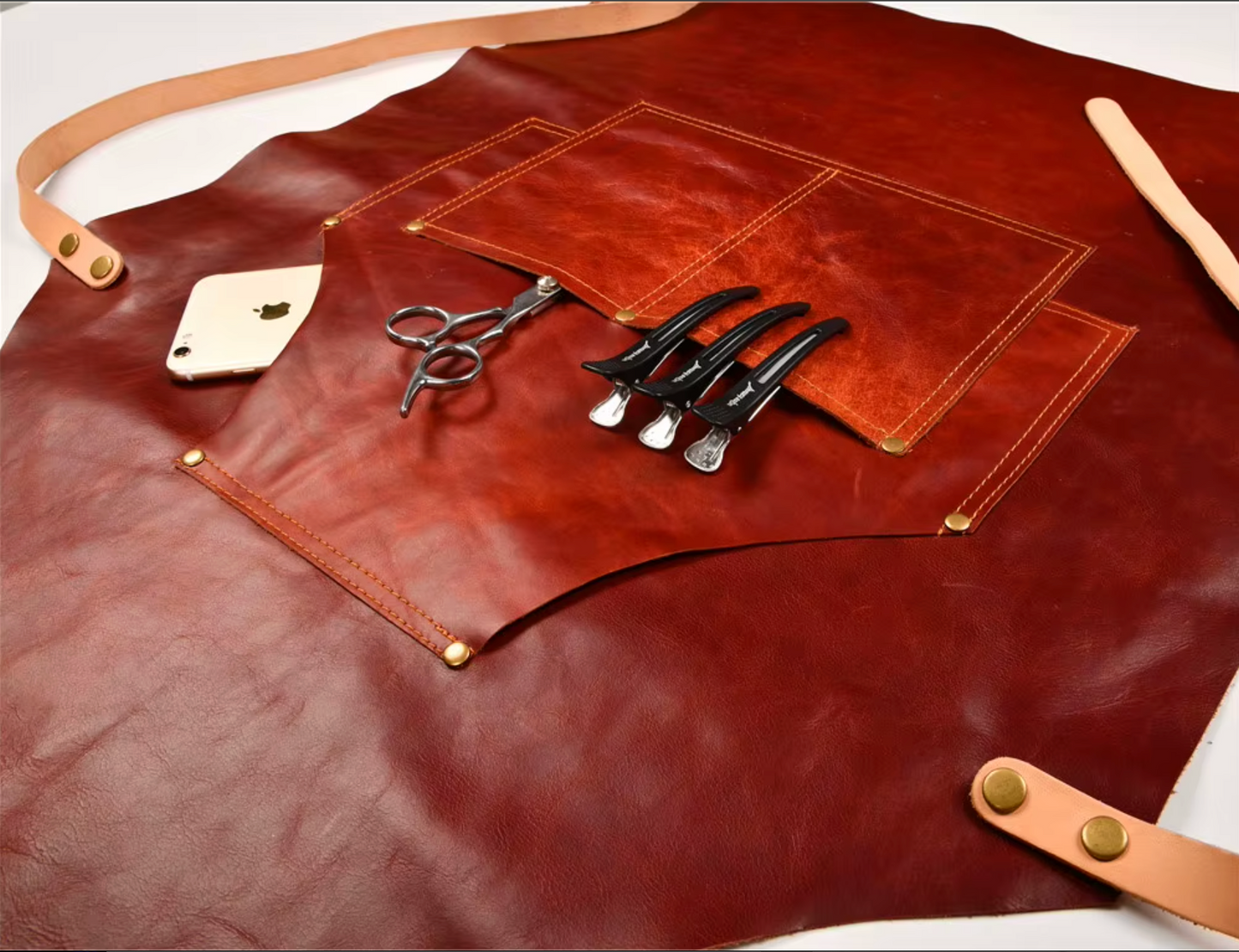 Genuine Cowhide Leather Apron With Pockets