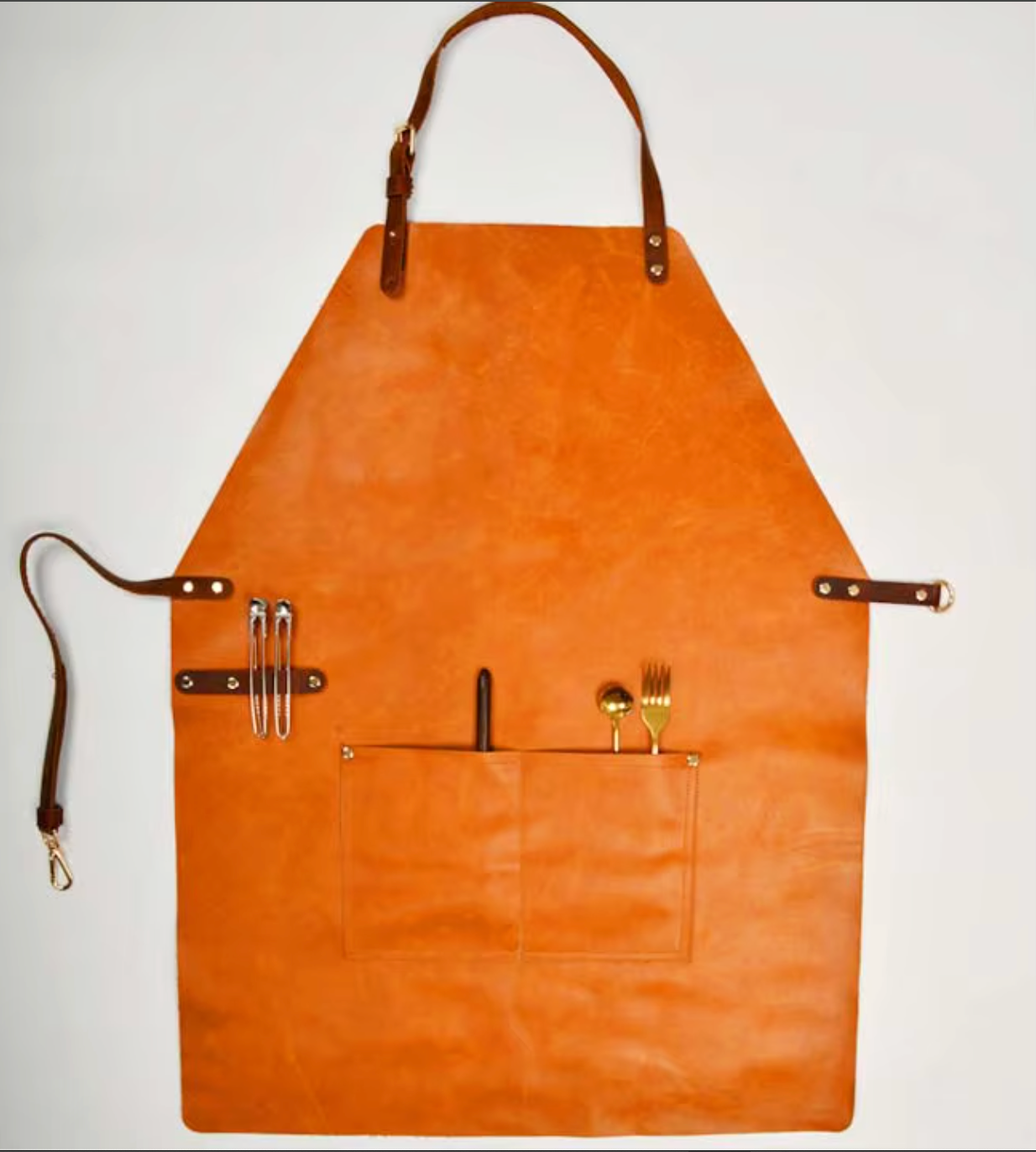 Genuine Cowhide Leather Apron With Pockets