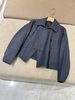 Women Double Breasted Short Wool Coat Mulberry Silk Lined