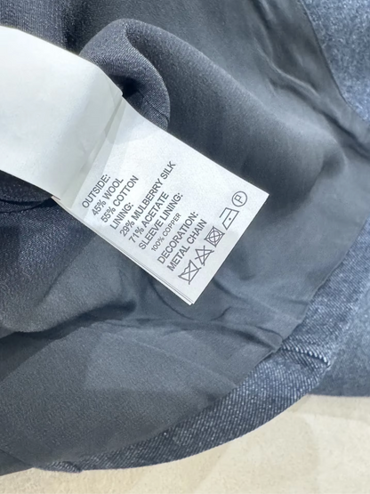 Women Double Breasted Short Wool Coat Mulberry Silk Lined