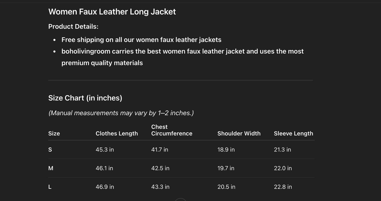 Over the Knee Faux Leather Women Long Coat