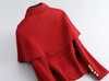 Women Petite Short French Cape Double-Sided Cashmere Coat
