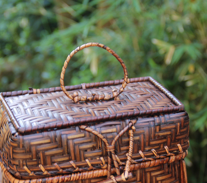 Retro Bamboo Woven Women’s Handbag Vacation Box