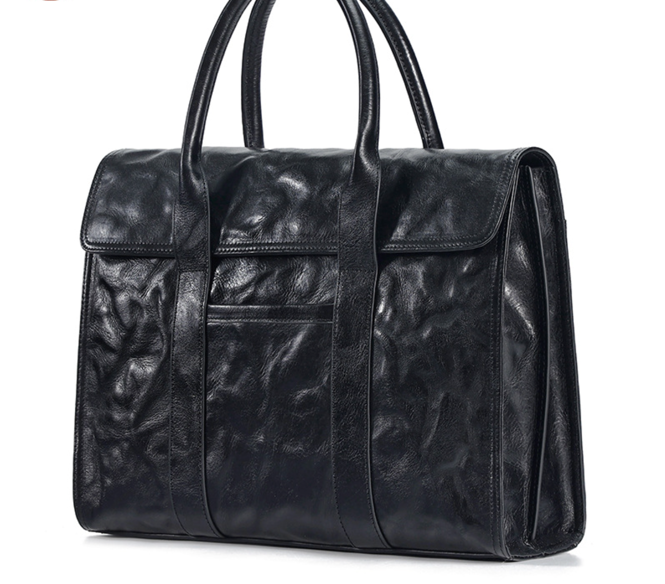 Leather Business Briefcase for Men with Trolley Sleeve