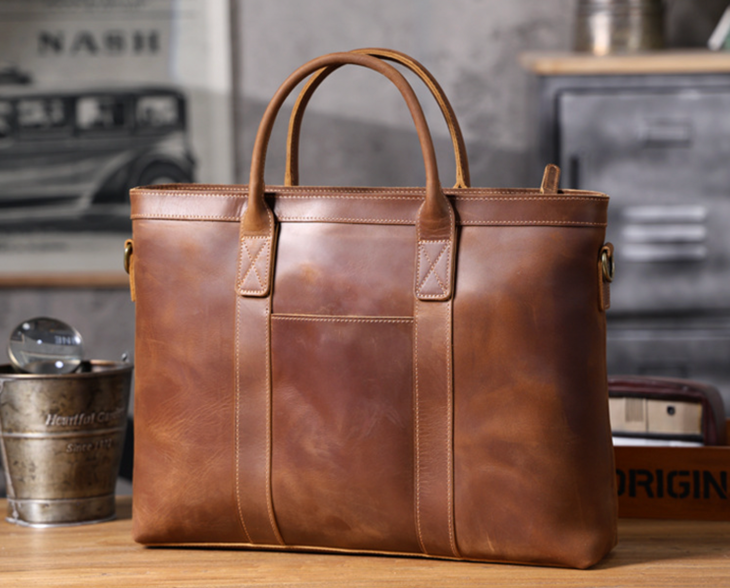 Men’s Genuine Leather Office Briefcase Bag