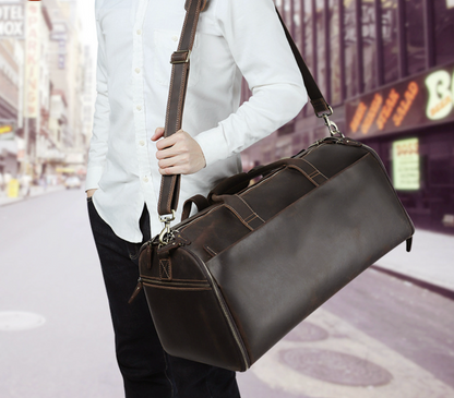 Leather Garment Duffle Bag Carry-On for Men