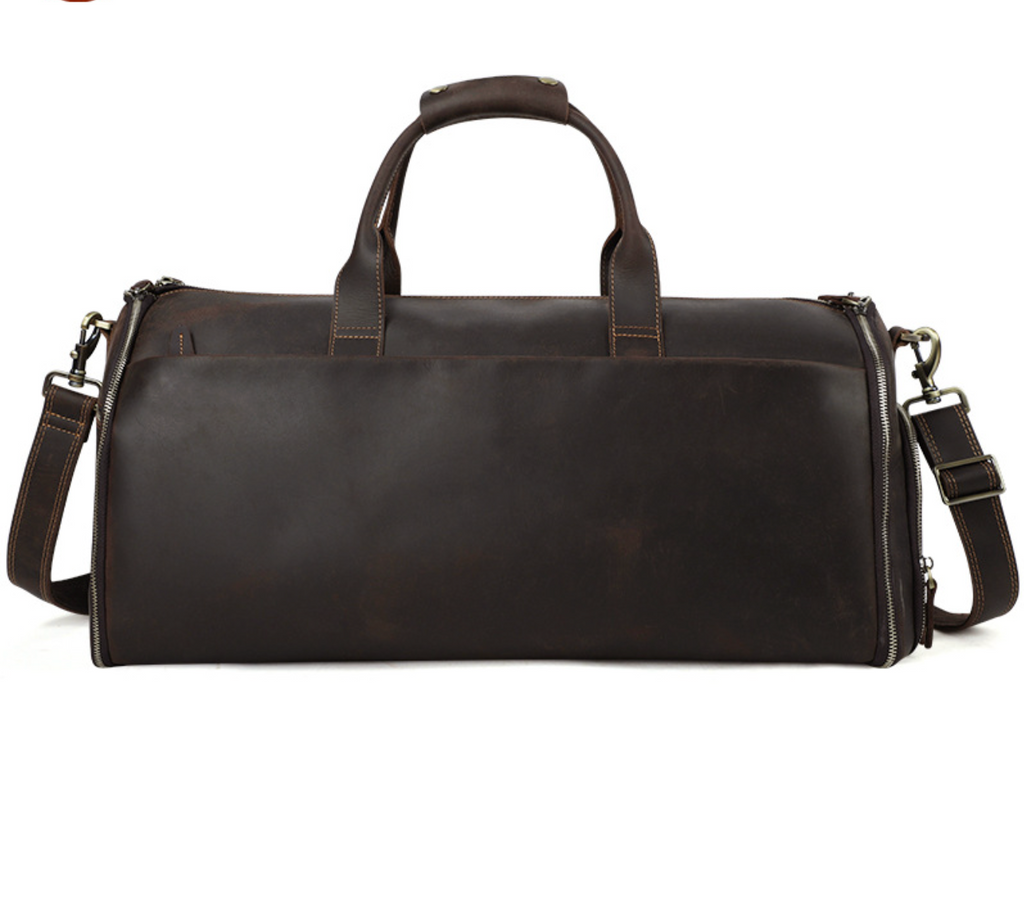 Leather Garment Duffle Bag Carry-On for Men