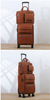 Premium Leather Trolley Suitcase Set