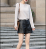 Women’s Black Leather High Waisted Shorts