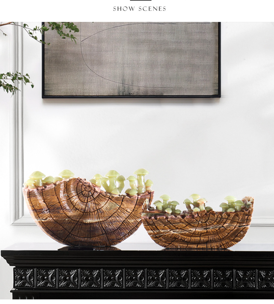 Natural Jadeite Mushroom Marble Ornament