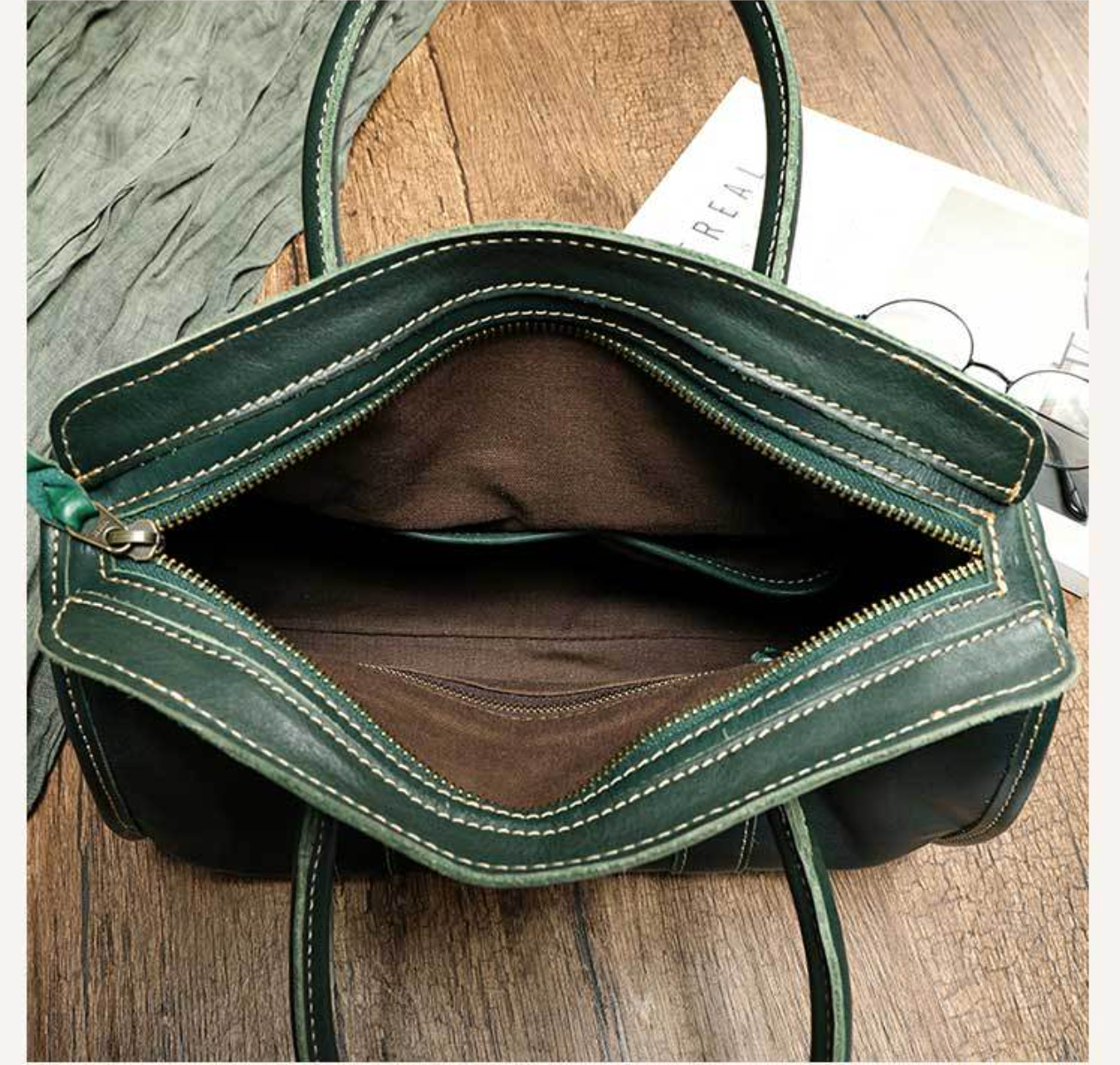 Handmade Genuine Leather Women Crossbody Handbag