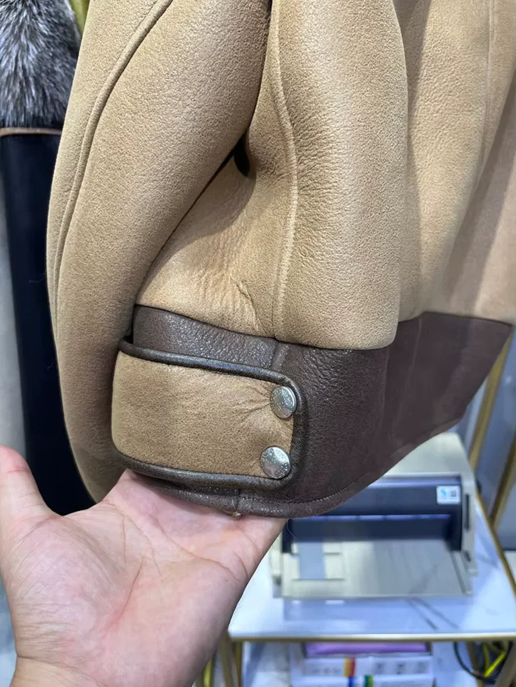 Women Real Fur Bomber Jacket With Fox Collar