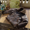 Men’s Dark Brown Shearling Bomber Jacket Aviator Coat