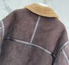 Men’s Real Shearling Fur Suede Leather Jacket