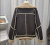 Women Real Fur Jacket Sheepskin Leather Bomber