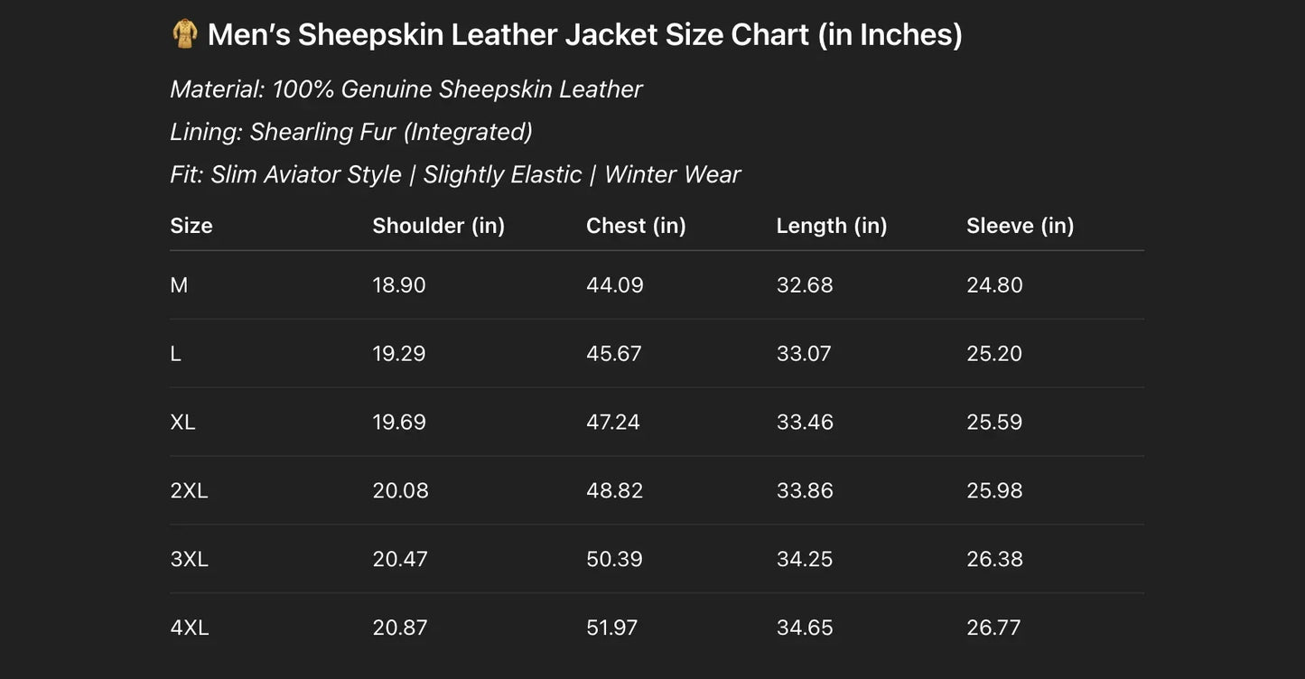 real shearling trench coat men's aviator