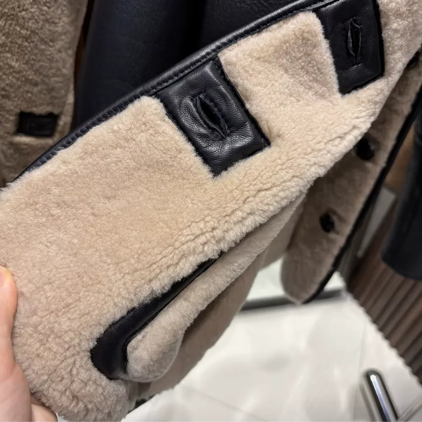 Women’s Real Reversible Shearling Bomber Jacket