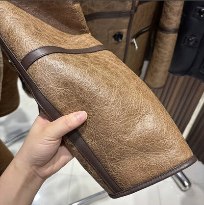 Women’s Shearling Leather Jacket Brown Reversible